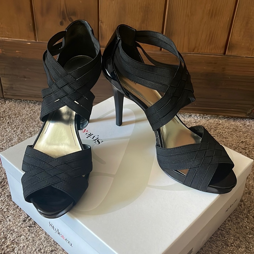 Black Strappy Stilettos